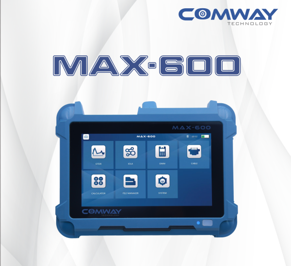 COMWAY MAX-600-M4 Quad OTDR | SM+MM 850/1300/1310/1550nm, 4-Wavelength, 7" Touch